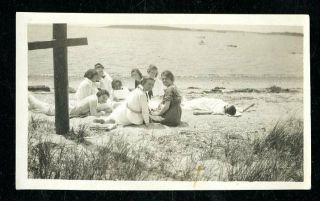 Vintage Photo Pretty Girlfriends Enjoy Day At The Beach Suffrage Era