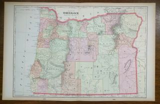 Vintage 1900 Oregon Map 22 " X14 " Old Antique Pendleton Portland Salem