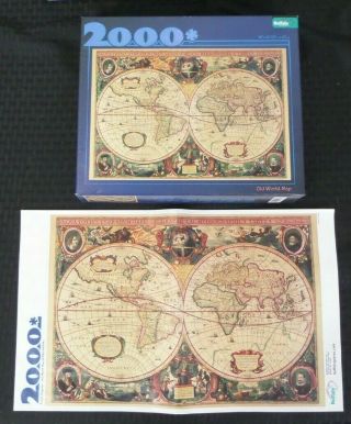 Old World Map 2000 Piece Buffalo Jigsaw Puzzle 38x26