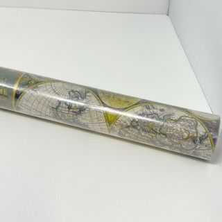 Made In Usa Vtg " Old World Map " Wrapping Paper 30 Sq Ft Per Roll