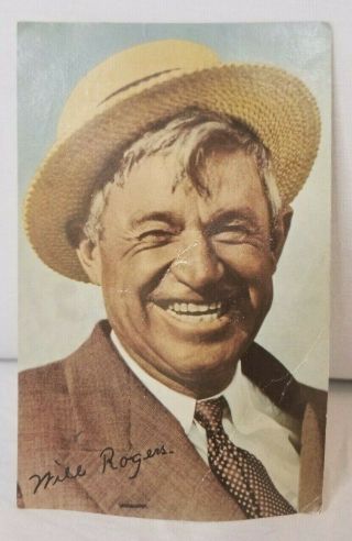 Vintage Will Rogers Postcard " Ambassador Of Good Will "
