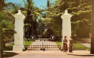 Presidential Gates At U.  S.  Naval Station,  Key West Florida Vintage Postcard