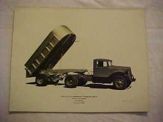 Truck Engineering Corp 8.  5 X 11 Product Photo Semi Dump Ca 1930 