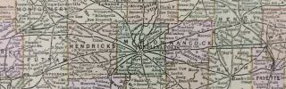 Vintage 1901 Indiana Map 11 " X14 " Old Antique Indianapolis Marion In