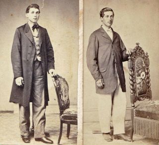 2 Men,  Same Studio,  Different Chairs - 2 1860s Cdv Photos - Tyler - Easton,  Pa