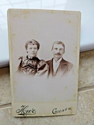 Antique Cabinet Photo Young Victorian Couple Id Annie & Will Werner Chicago Il