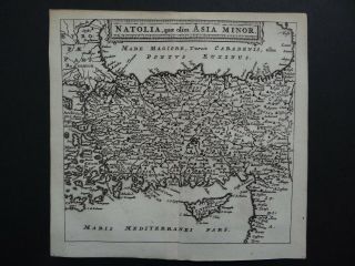 1661 Cluver Atlas Map Turkey - Cyprus - Natolia Quae Olim Asia Minor