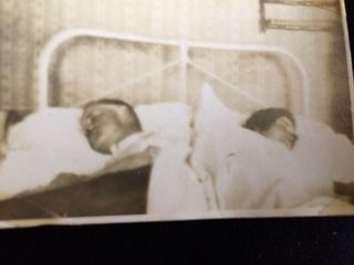 Vintage Photo Snapshot Man Woman Couple In Bed Sleeping Odd Strange