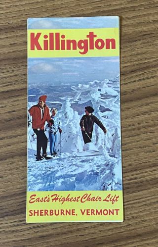 Killington Vintage 1962 Ski Brochure Trail Map Vermont Resort Souvenir Travel