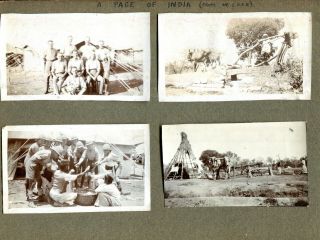 Page Retrieved From 1920s Photograph Album 10 Photos Military Camp India Etc