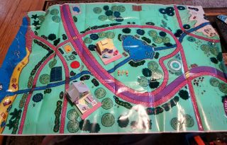 1993 Polly Pocket Pockets Vintage Pollyville Mat Map 2 House 3 Figures Bluebird