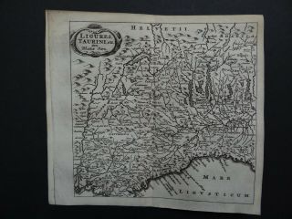 1661 Cluver Atlas Map Liguria - Genes - Piedmont - Nw Italy - Ligures Taurini