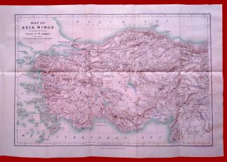 39347 Vintage Map Of Asia Minor [turkey].  Royal Geogr.  Society England 1902.