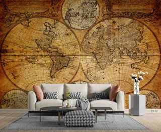 3d Vintage Navigation World Map Self - Adhesive Removable Wallpaper Murals Wall Jn