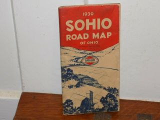 Vintage 1930 Sohio Road Map Of Ohio