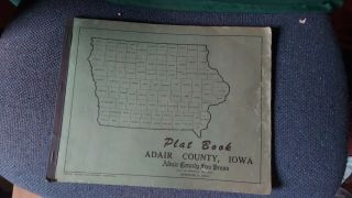Vintage 1951 Adair County Iowa Farm Plat Book
