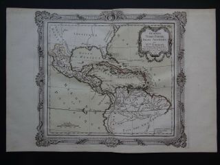 1766 Brion Atlas Map Central America Caribbean Isles Antilles Nouvelle Espagne