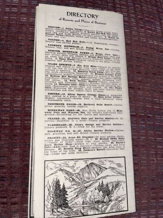 Vintage 1940 Pictorial Map Of Northern Colorado Estes Park Boulder 2
