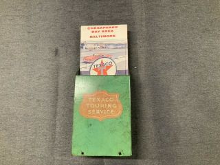Vintage Texaco Touring Service Road Map Holder With Texaco Map