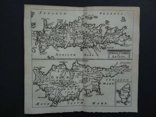 1661 Cluver Atlas Map Cyprus - Crete - Creta Cyprus Et Rhodus