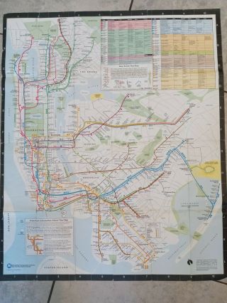 Nyc Vintage Transit 1987 Foldout York City Subway Map With The K Line
