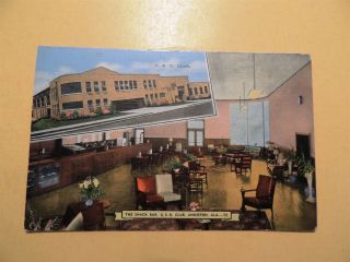Snack Bar At U.  S.  O.  Club Anniston Alabama Vintage Linen Postcard