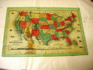 Bc37 Vintage Silent Teacher - Clemens Dissected Map Of The United States - Comp