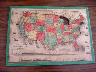 Bc37 Vintage Silent Teacher - Clemens Dissected Map Of The United States
