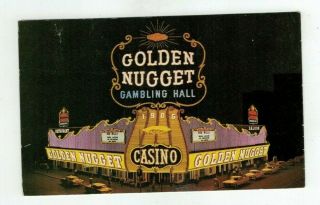 Nv Las Vegas Nevada Vintage Post Card - Golden Nugget & Bob Wills On Marquee