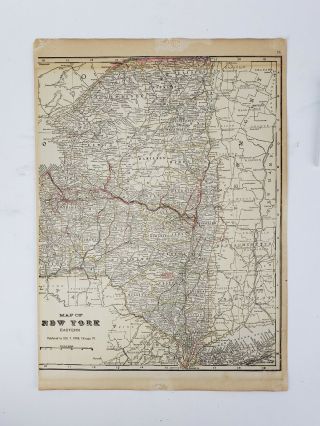 Vintage Early 1900s Double Sided Map - George Cram - York & Jersey