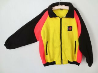Body Glove Rare Vintage Neon & Black Fleece Jacket 80s 90s Surf Skate Xl