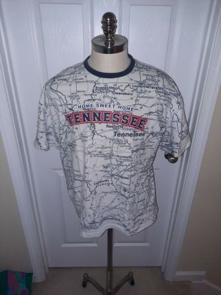 Vintage Tennessee State Map All Over Print Xl