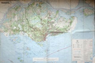 Vintage Map Of Singapore - Ministry Of Defence 1978