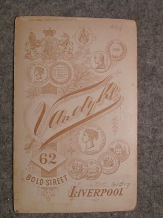 Victorian Cabinet card - Gents portrait - Van Dyke of Bold Street Liverpool 2