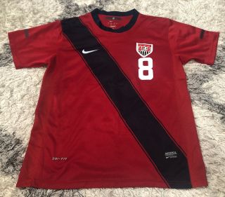 Clint Dempsey 8 Rare Usa Soccer Nike Dri Fit 009304283 Red Mens Jersey Large