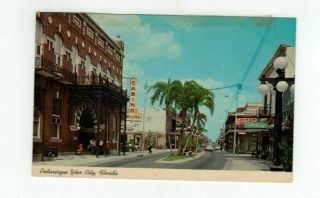 Fl Ybor City Tampa Florida Vintage Post Card " Street Scene "
