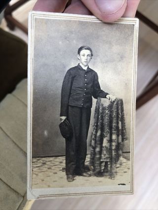 Rare Civil War Era Cdv Photo Of A Young Man Dressed In Union Style Clothes