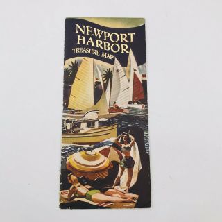 Vintage 1949 Newport Harbor Treasure Map Orange County California Photos Balboa