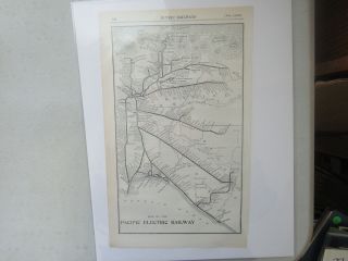 Vintage Map Of The Pacific Electric Railway - 1910