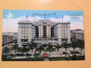 U.  S.  Grant Hotel San Diego California Vintage Postcard Plaza Park