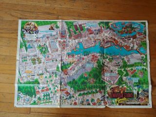 Rare Vintage 1990 Universal Studios Florida Souvenir Map - Et Jaws King Kong