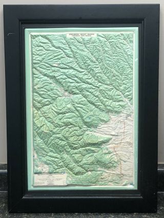 Vintage Philmont Boy Scout Ranch Cimarron Nm Topographical 3d Map In Frame Bsa