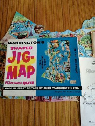 Vintage Waddingtons Jig Map Southern Europe No 428 Complete