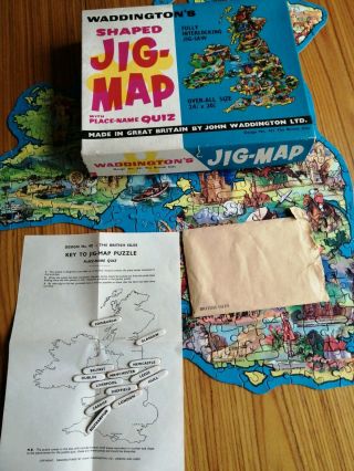 Vintage Waddingtons Jig Map British Isles.  Complete In No 421