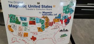 Vintage “magnetic Memories Of The United States Collectors Board” W/32 Magnets