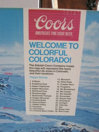 Vintage Colorado Mountain Range Resort Poster Map Coors Advertising Bill C Brown 2
