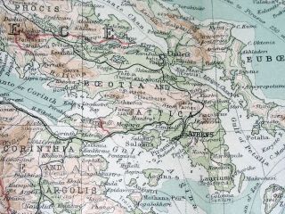 1922 VINTAGE MAP OF GREECE / TURKEY EDIRNE SMYRNA IZMIR OCCUPATION WAR ZONE 2