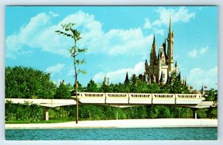 Vintage Postcard Walt Disney World Monorail To The Magic Kingdom