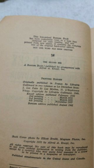 Rare Paperback Second Sex - Paperback By de Beauvoir,  Simone 2