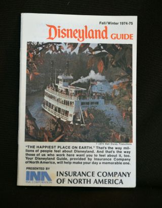Vintage Disneyland Guide Fall/winter 1974 - 75 Vg Cond Maps & Park Info